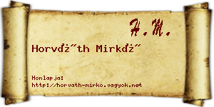 Horváth Mirkó névjegykártya